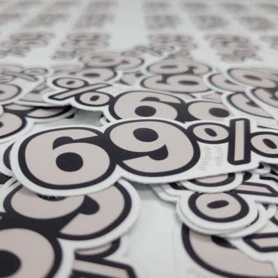 69% Die Cut Sticker